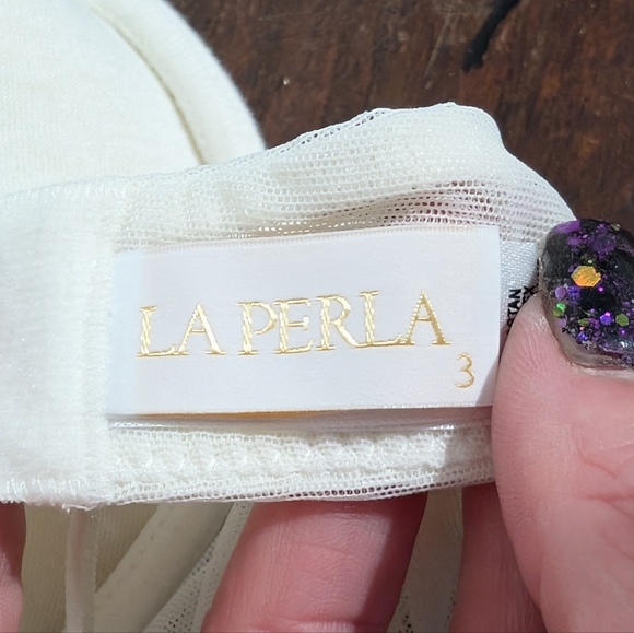 La Perla Gold Label Cream Bra with Cream/Bone Floral Embroidery - Picture 6 of 6